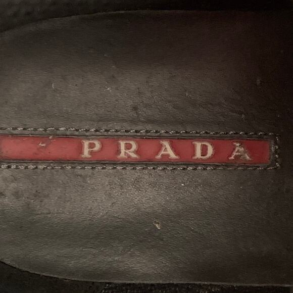 PRADA SPORT Size 10.5 America's Cup Silver Leather Nylon Mesh Ankle Sneakers - Picture 8 of 11